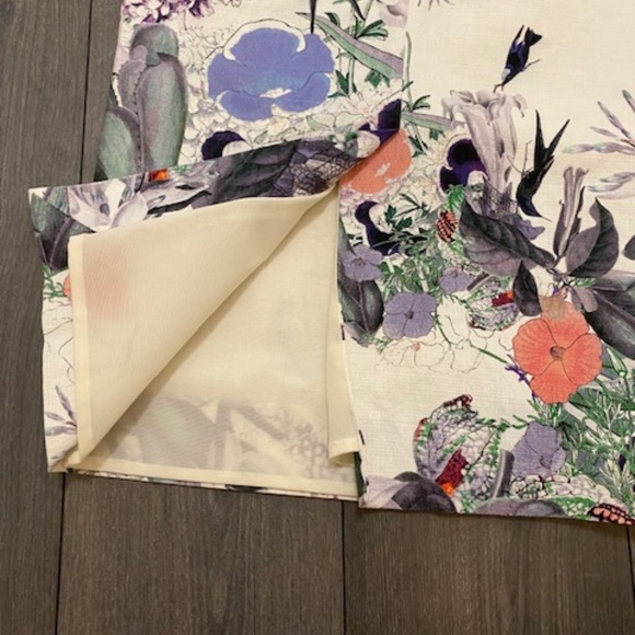 ERDEM Floral Bird Print Midi Dress Size 4 - Picture 7 of 9